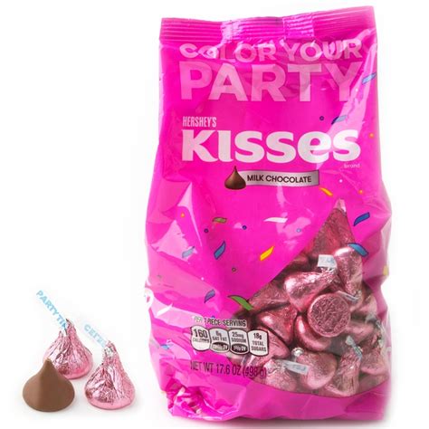 Pink Hershey's Kisses - 17.6oz Bag • Chocolate Candy Delights • Bulk ...