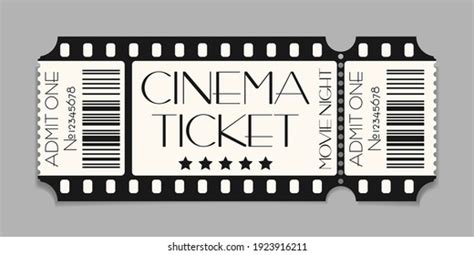 Cinema Ticket Template Mockup Barcode Vector Stock Vector (Royalty Free ...