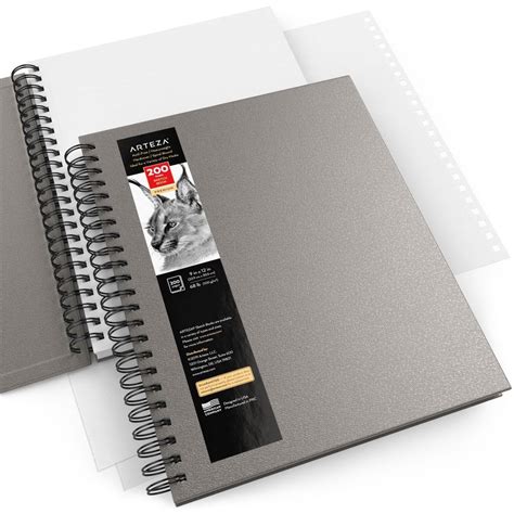 Sketchbook, Spiral-Bound Hardcover, Gray, 9x12” | ARTEZA