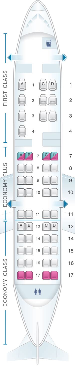 Seat Map United Airlines Bombardier CRJ 550 | SeatMaestro