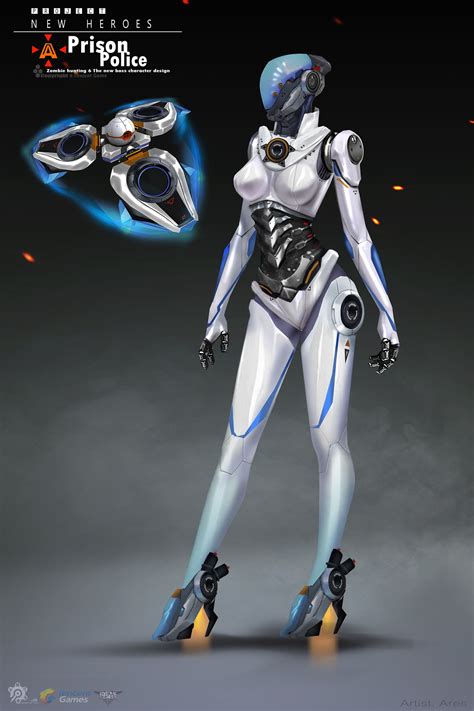 Prison police【贰零壹伍】, + 1 | Robot concept art, Female robot, Robot art