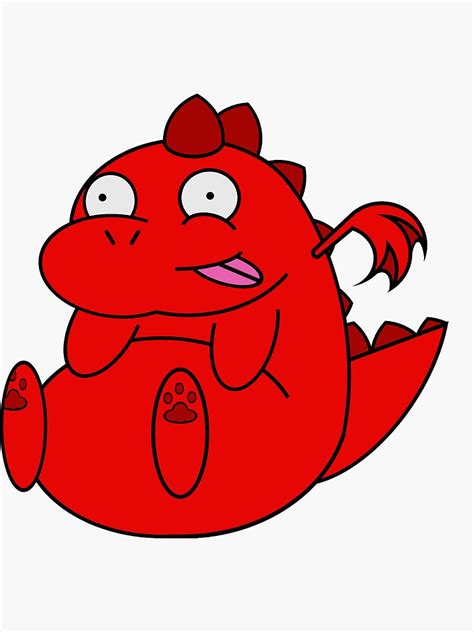 "Red Derpy Dragon" Sticker for Sale by DerpyDragonEgg | Redbubble