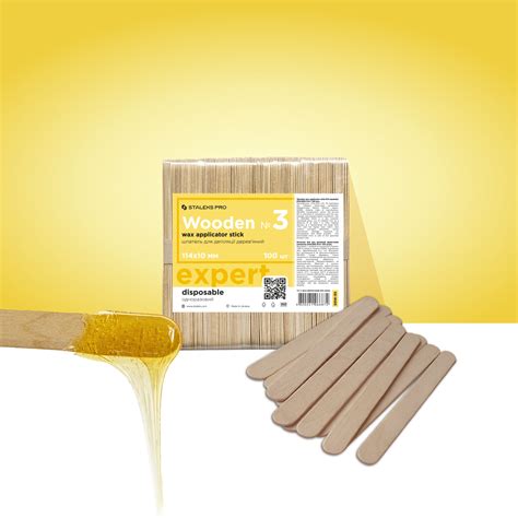 Wooden wax applicator stick EXPERT 114x10 mm (100 pcs) – STALEKS