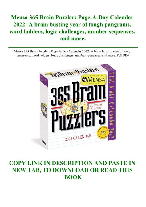 Mensa 365 Brain Puzzlers Page-A-Day Calendar 2022 A brain busting year ...