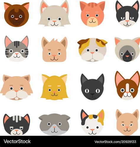 Different faces of cats Royalty Free Vector Image