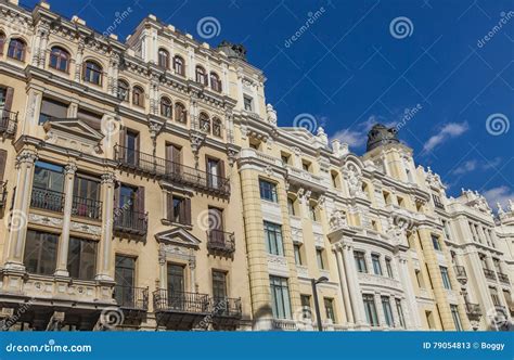 Gran Via in Madrid, Spain stock image. Image of city - 79054813