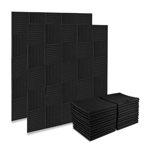 Buy 50 Pack Acoustic Foam Panels Premium Sound Proof Foam Panels Black ...