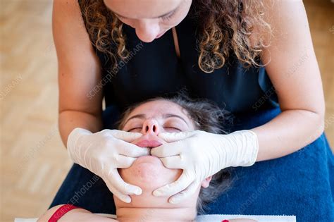 Osteopathy treatment - Stock Image - C045/8673 - Science Photo Library