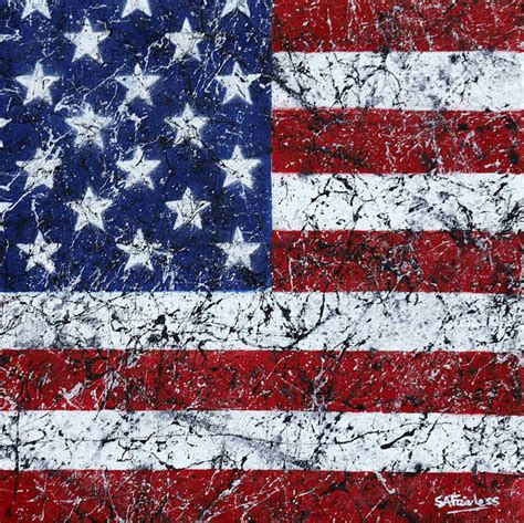 USA flag stars and stripes pop art abstract painting