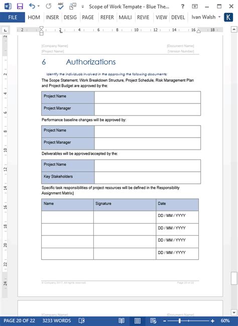 Scope of Work Template (MS Word/Excel) – Page 25 – Templates, Forms ...