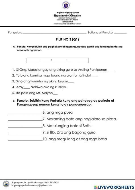 Salita-Parirala-Pangungusap Worksheet Live Worksheets, 46% OFF