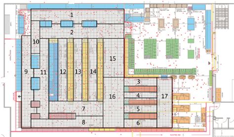 Tracking points and region index of the supermarket plan | Download ...