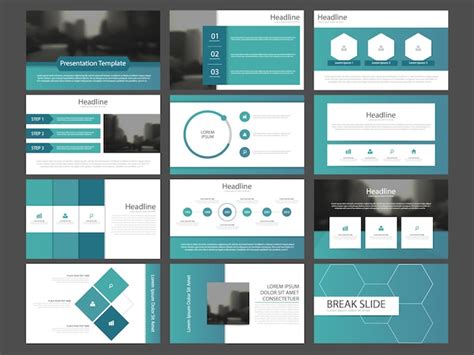 Premium Vector | Blue abstract presentation templates infographic