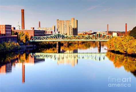 Lowell Massachusetts reflecting on the Merrimack River Photograph by ...