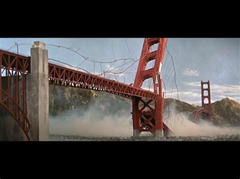 Battle in Outer Space (1959) | Golden Gate Bridge destruction scene ...