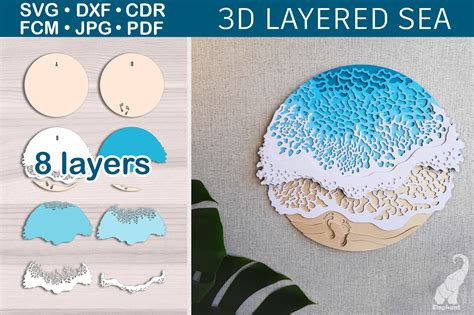 3D paper layered sea template :: Behance