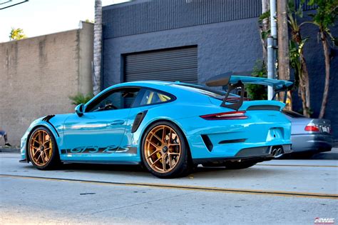 Porsche 911 GT3 RS 991 Miami Blue Forgeline VX1R Wheel | Wheel Front