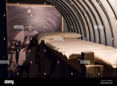 Interior of an Anderson shelter in WW2 Stock Photo - Alamy