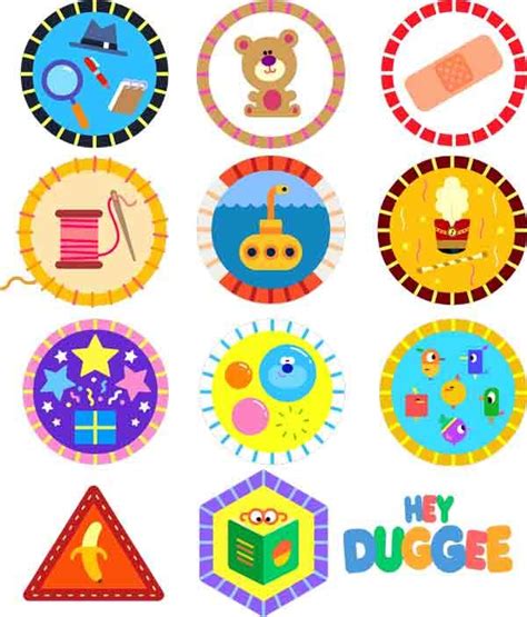 Hey Duggee Badges 47-52 SVGs - detective, teddy bear, first aid, sewing ...