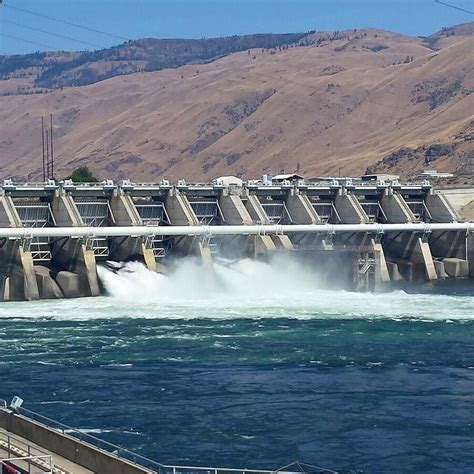 The #water of the #ColumbiaRiver raging through the #spillway of # ...