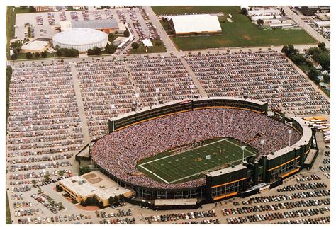 Green Bay Packers Old Lambeau Field Classic Aerial - Lambeau Field 1989 ...