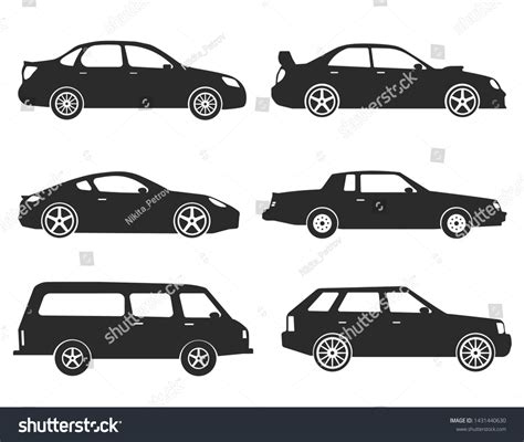 Vector Cars Icons Set Side View Stock Vector (Royalty Free) 1431440630