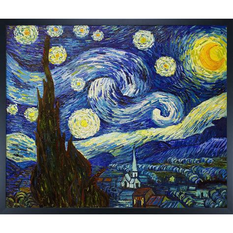 La Pastiche Overstock Art Van Gogh Starry Night Painting with Studio ...