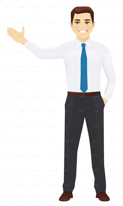 Vector Office Man Standing Businessman Cartoon Character Png Clipart ...