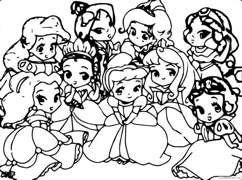 Chibi Cute Disney Princess Coloring Pages - Coloring Pages for Kids