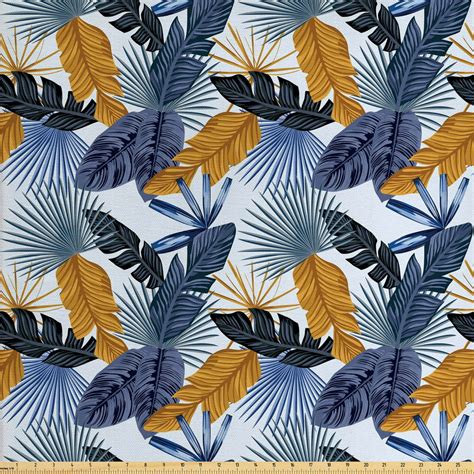 Hawaiian Fabric by The Yard, Tropical Beach Flora Illustration Aloha ...