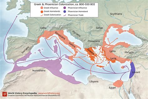 Greek and Phoenician Colonization (Illustration) - World History ...