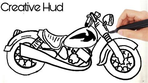 HOW TO DRAW A BIKE (harley davidson) - YouTube