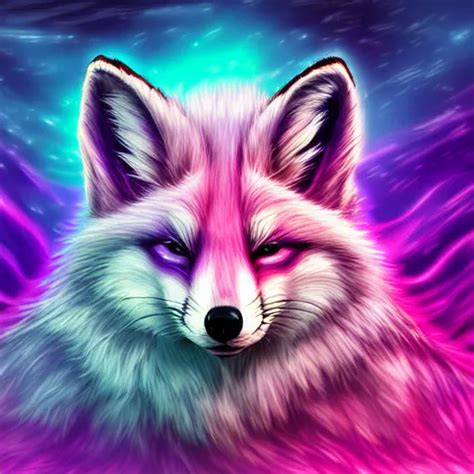 digital purple and purple and purple fox, retrowave | Stable Diffusion