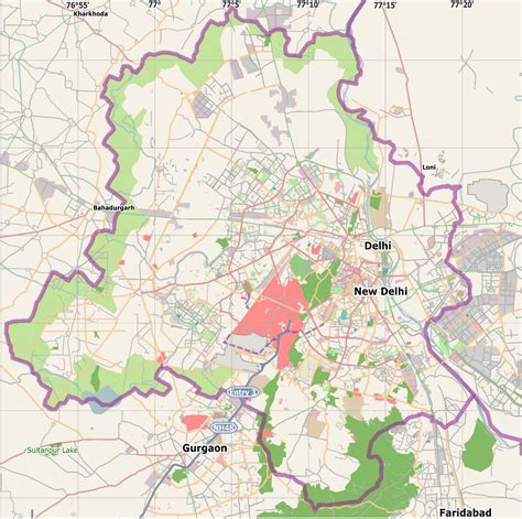 Large road map of Delhi city | Delhi | India | Asia | Mapsland | Maps ...