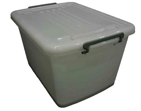 5 x 55LT Plastic Storage Tub Super Strong Heavy Duty Stackable Box ...