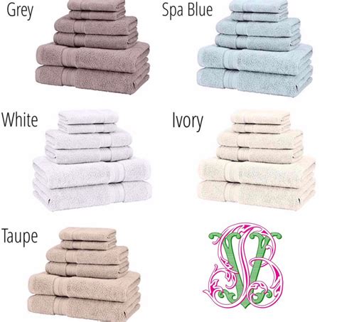 Monogrammed Towel Sets 6 Piece Set | Etsy