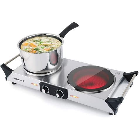 Techwood Hot Plate Portable Electric Stove 1800W Countertop Infrared ...