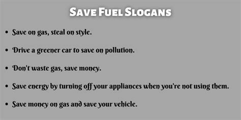 400+ Clever Save Fuel Slogans That Are Trending