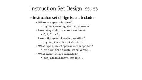 05 instruction set design and architecture