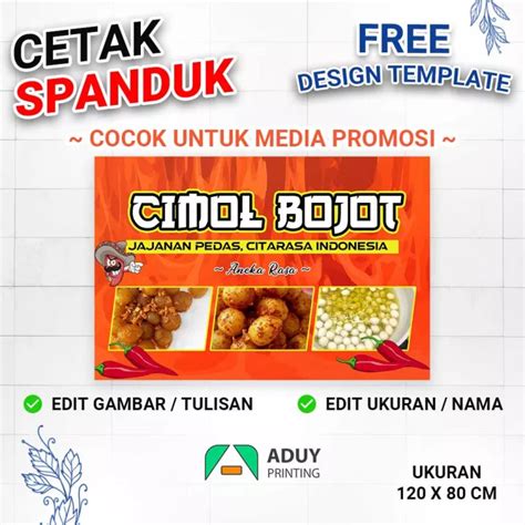 Cetak Spanduk Banner Cimol Bojot / Cimol Bojot Viral Ukuran 120x80 Bisa ...