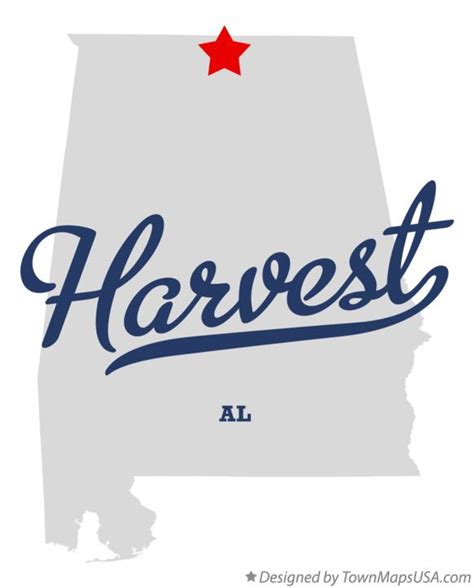 Map of Harvest, AL, Alabama