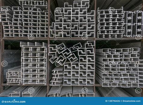 Aluminium Bars Stacked in the Warehouse Stock Photo - Image of ...