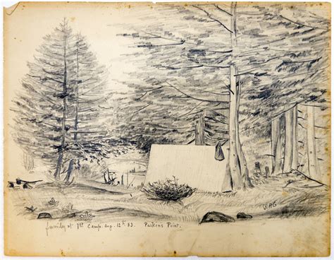 Pencil Sketch, "Family at 1st Camp, Parkin’s Point" (ca. 1883) | The ...