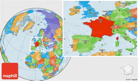 Political Location Map of France