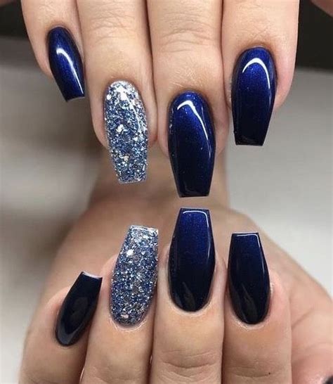 Elegant navy blue nail colors and designs for a Super Elegant Look ...