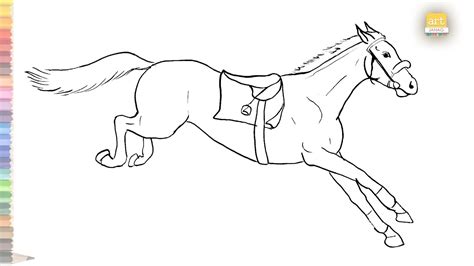 Running horse drawing easy | How to draw Running horse step by step ...