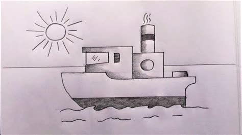 Ship Drawing Tutorial | Jahaj Art | Easy to Draw - YouTube