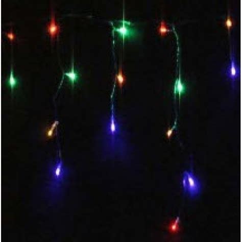 26M 800LED Solar Icicle Lights - Multi Colour( Green Cable)