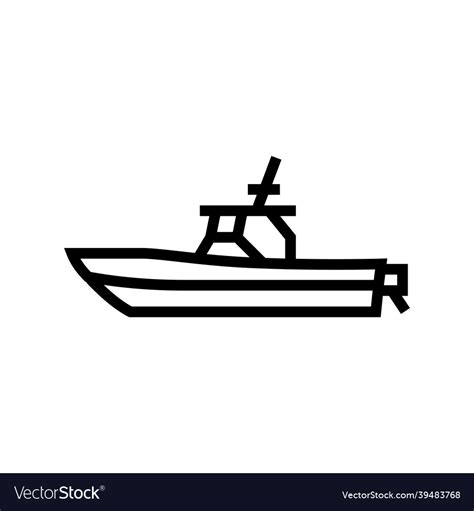 Center console boat line icon Royalty Free Vector Image