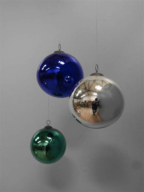 Trio Of Mercury Glass Witches Balls